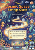 Cosmic Space Themed Printable Savings Tracker
