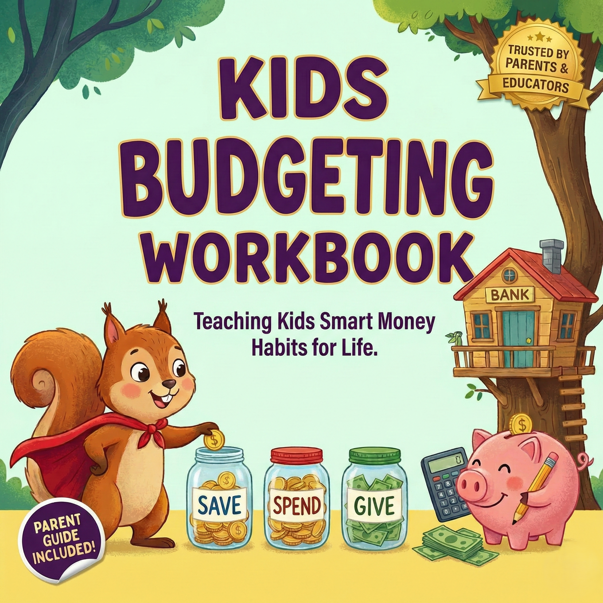 Kids Budgeting Workbook: ✅ Full-year savings tracker      ✅ Earned, spent, and saved jars     ✅ Flexible for any currency or country        ✅ Encourages family money conversations