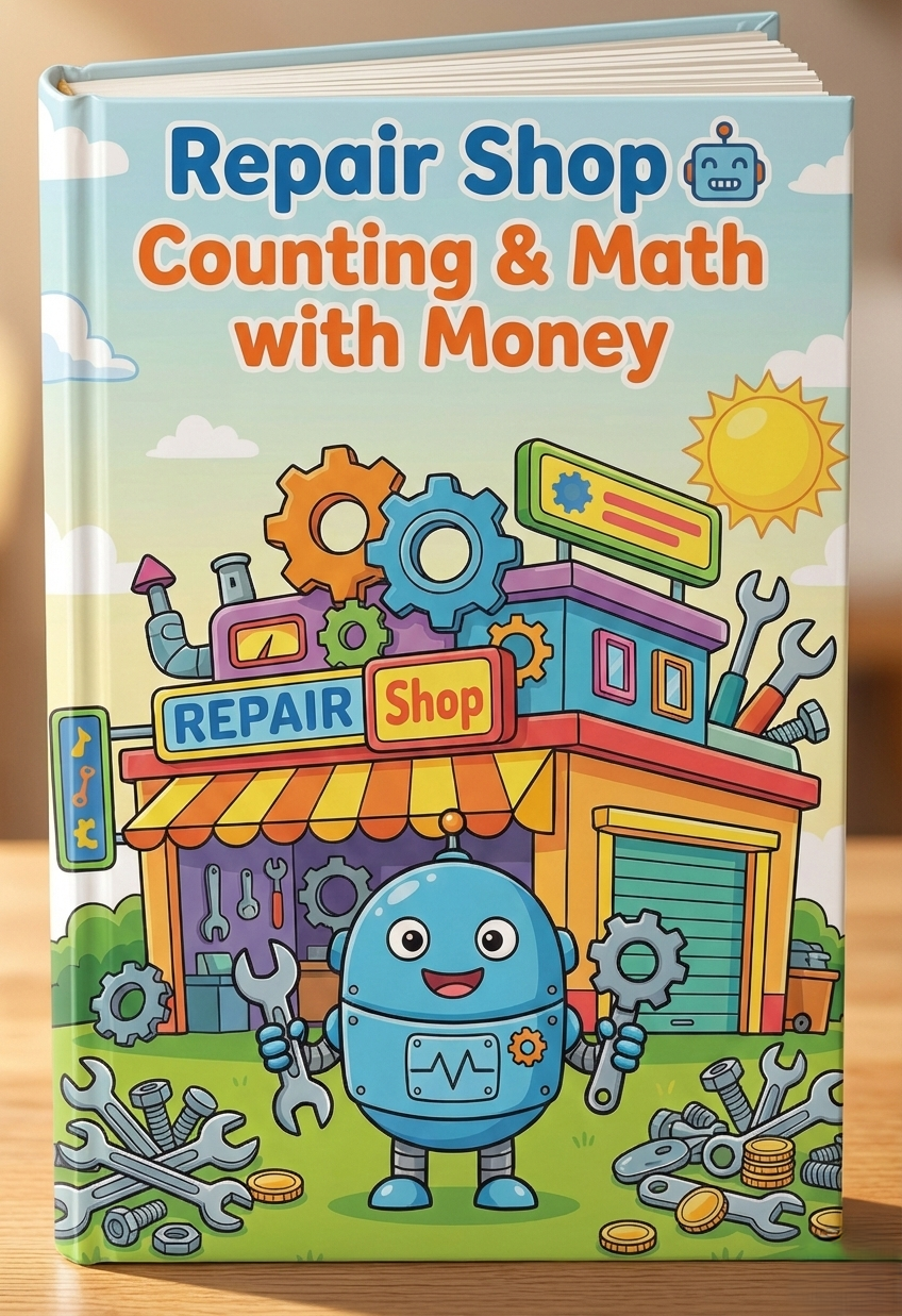 The Robot’s Rusty Repair Shop | Financial Literacy Roadmap: Basic Concepts (Ages 4–6) | Counting & Money Math Storybook